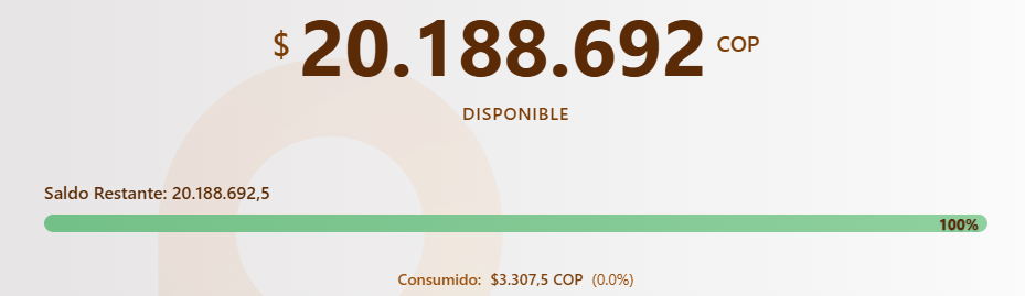 Visualización del saldo disponible